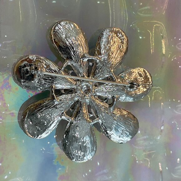 Pretty Mod Large Blue Crystal Peacock Fashion Brooch - Picture 12 of 16